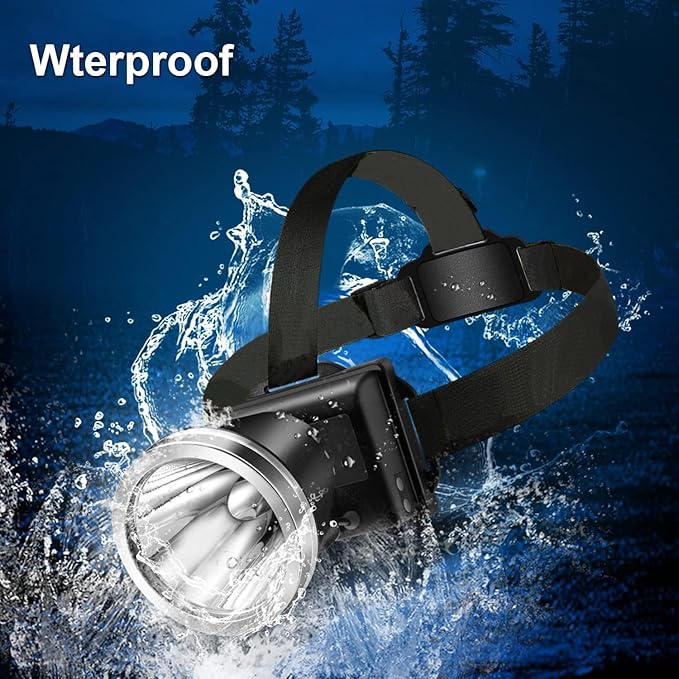 Super Bright Headlamp,USB C Led Rechargeable Head Lamp, Waterproof Headlight for Forehead-72H Battery Life, 90°adjustable Sensor Headlamps Flashlight for Outdoor Hunting,Camping,Fishing(500m Beam)