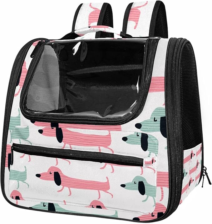 Funny Dachshund Dogs Pet Carrier Airline Approved Pet Carrier Bag Dog Carrier for Small Medium Cats Dogs Puppies Kitten