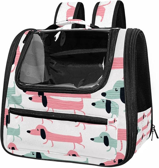 Funny Dachshund Dogs Pet Carrier Airline Approved Pet Carrier Bag Dog Carrier for Small Medium Cats Dogs Puppies Kitten
