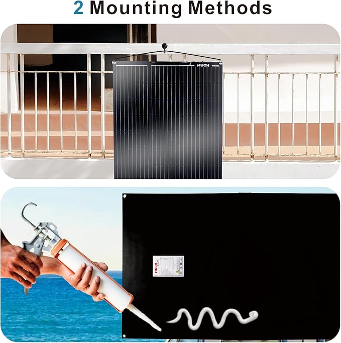100W Semi-Flexible Solar Panel Kit 12V Monocrystalline Ultra-Flexible Bendable Mono Off-Grid Charger with 30A Charge Controlle for 12-24V Battery Charging Car Battery Camper RV Yacht Boat