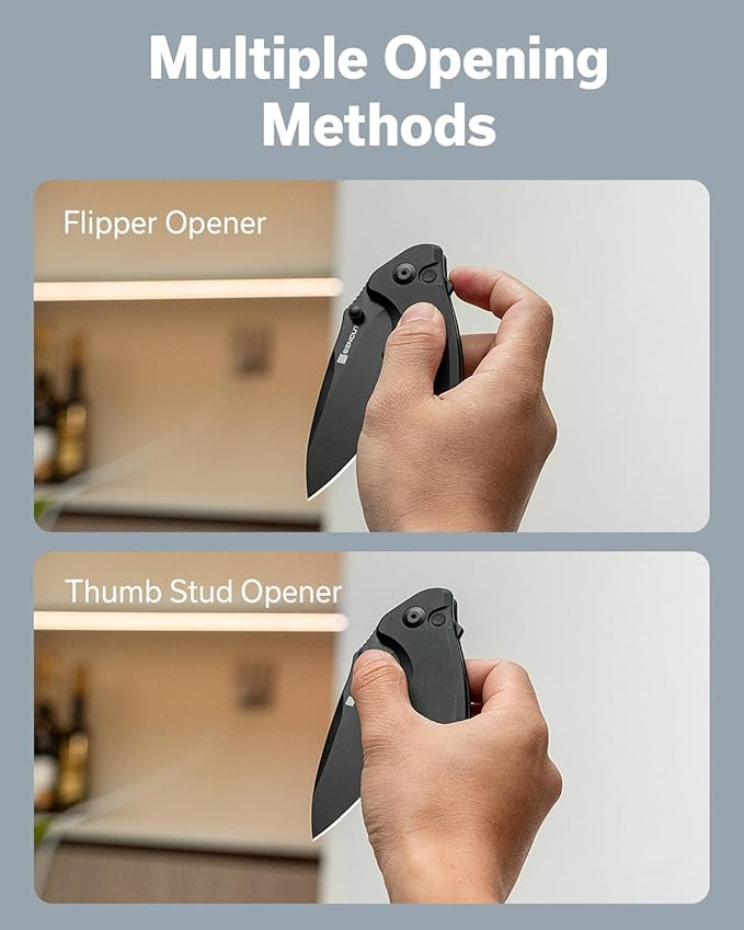 SENCUT Cybrix Folding knife, Pocket Knife with 3.46" 9Cr18MoV Blade Aluminum Handle, EDC Knife Reversible Clip for Men Women Camping Hunting Hiking (Black)