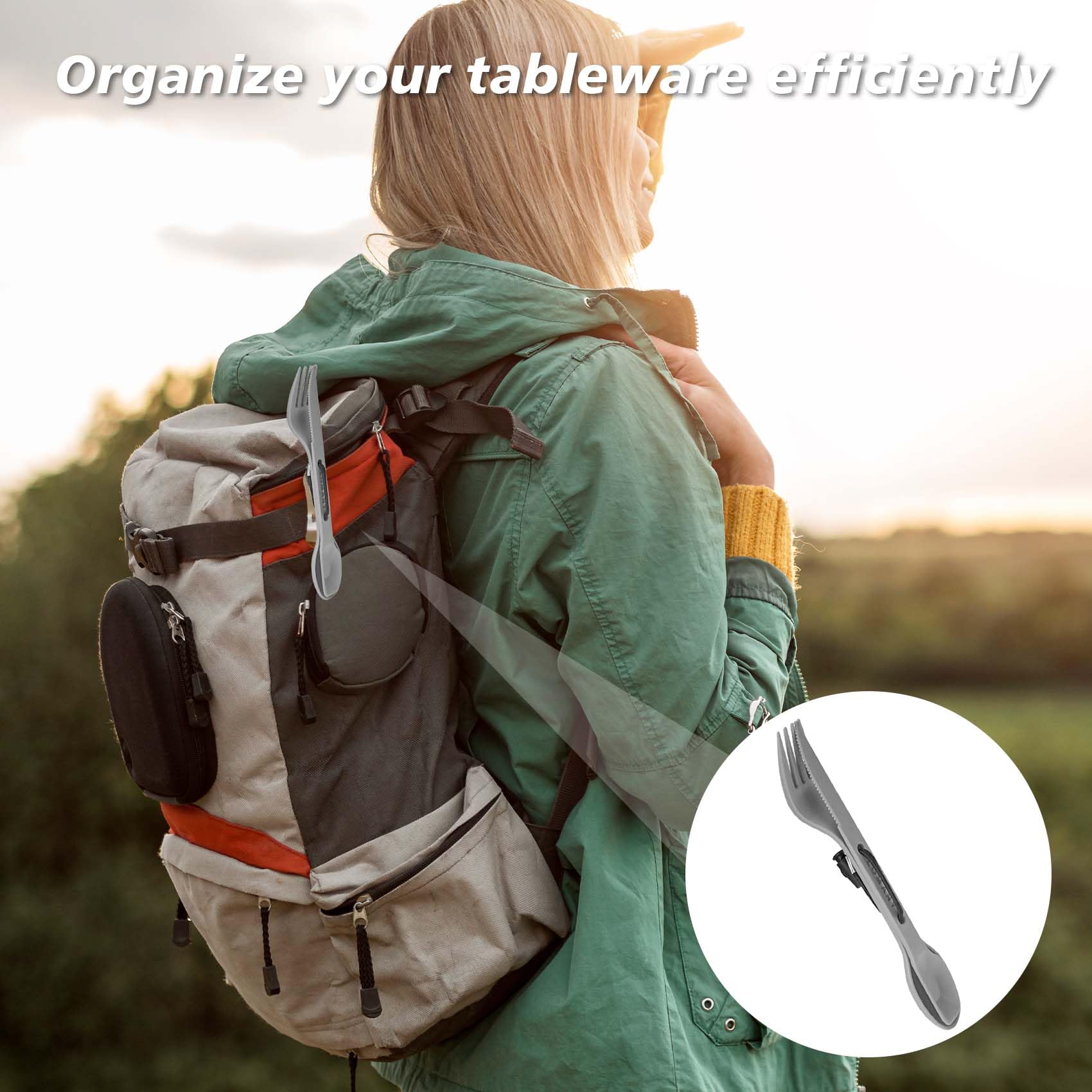 Loyzcy Reusable Camping Utensil Set, Spoon-Fork-Knife Travel Utensils