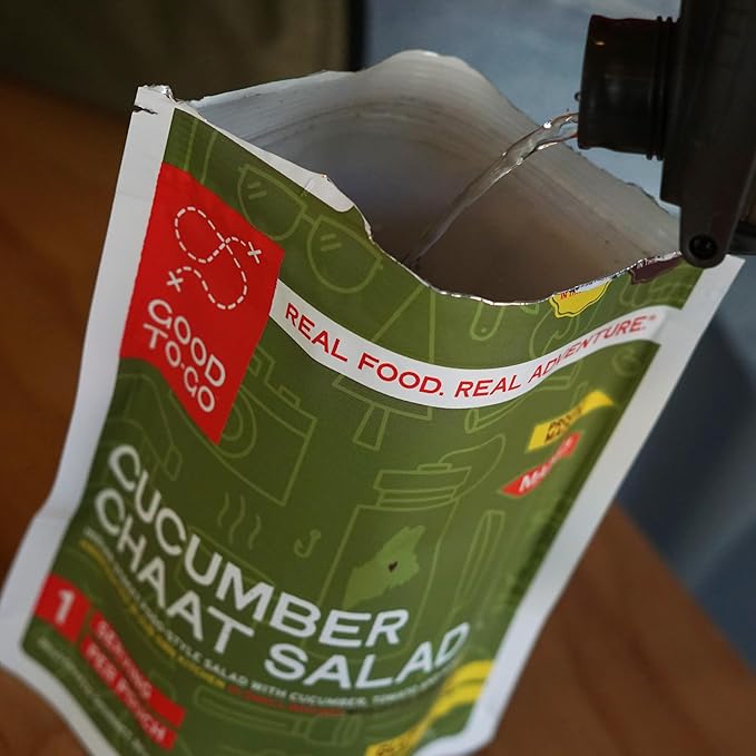 GOOD TO-GO Cucumber Chaat Salad Stove-Free??(6-Pack of Single Servings) | No Stove Required! Camping & Backpacking Food | Just Add Water Backpacking Meals | Good To-Go Dehydrated Meals Taste Better Than Freeze Dried Food