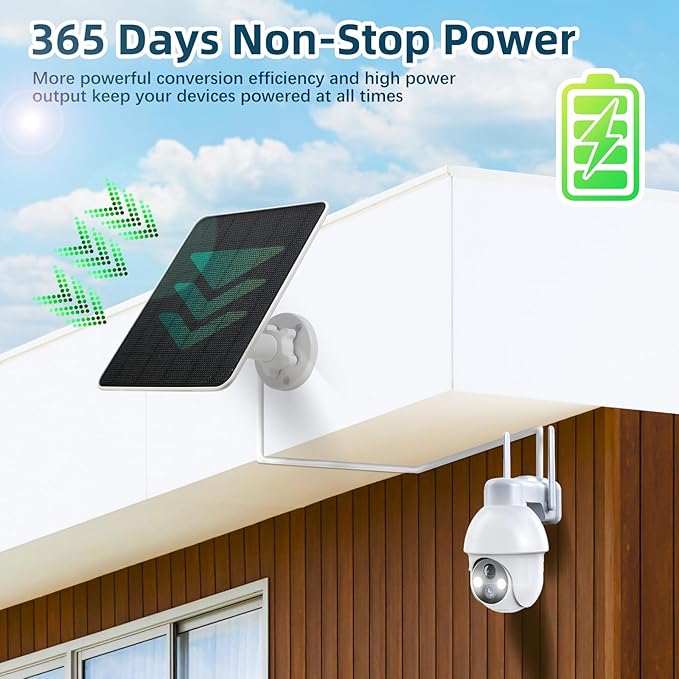 6W Upgraded Solar Panel for Security Camera,6V USB C Solar Charger Match to Rechargeable Battery Powered Bird Feeder Cam,Ring Camera Solar Panels with DC Micro-USB Port,9.8ft Cable 360° Swivel Bracket