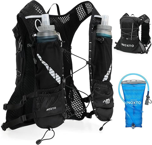 Running Hydration Vest Backpack, Lightweight Water Backpack with 1.6L Water Bladder Daypack for Women Men,Adjustable Running Vest Pack for Trail Running Hiking Cycling Race Marathon