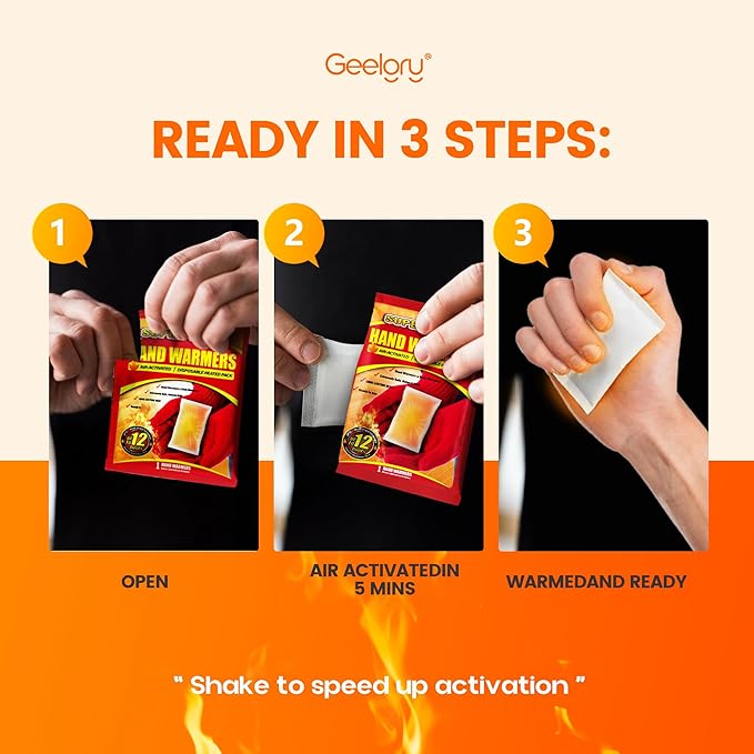 Hand Warmers Disposable 500/375/240/125/90/55/30 Pcs, Long-Lasting Up to 12 Hours for Warm Body, Safe Portable Hand Warmers for Camping, Fishing, Winter for Women Men Mom Dad