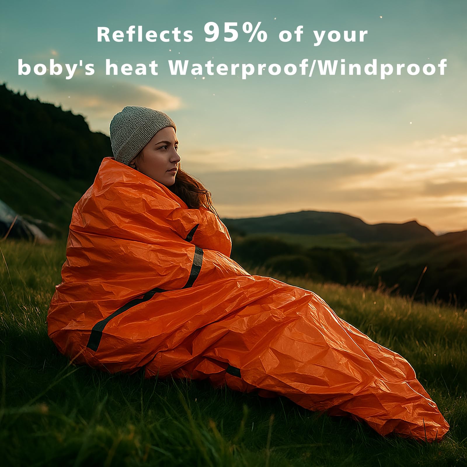Zmoon Emergency Sleeping Bags 4 Pack Portable Waterproof Thermal Bivy Sacks