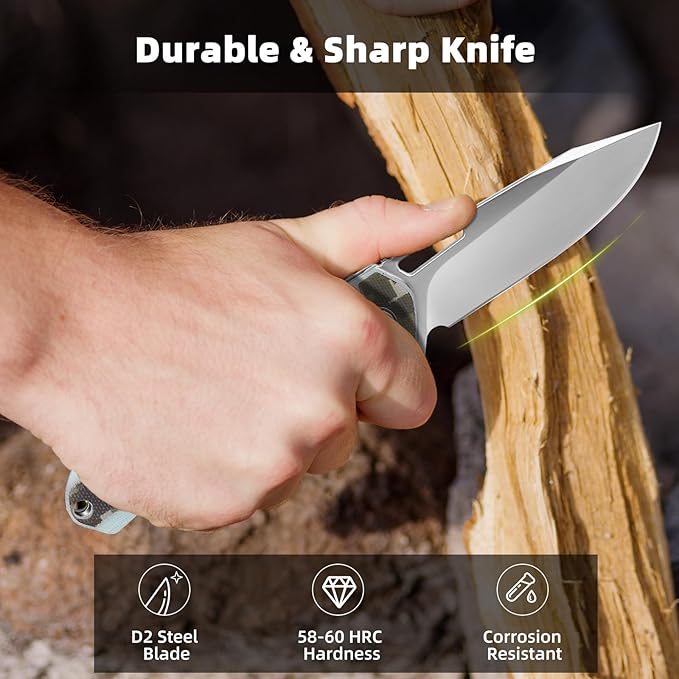 ZENG Folding Pocket Knife, 3.15" D2 Steel Blade Pocket knives, G10 Handle Small EDC Knife, Liner Lock knife, Pocket Knife with Clip for Men Women, Sharp Pocket knives for Camping Hiking Hunting (Camo)