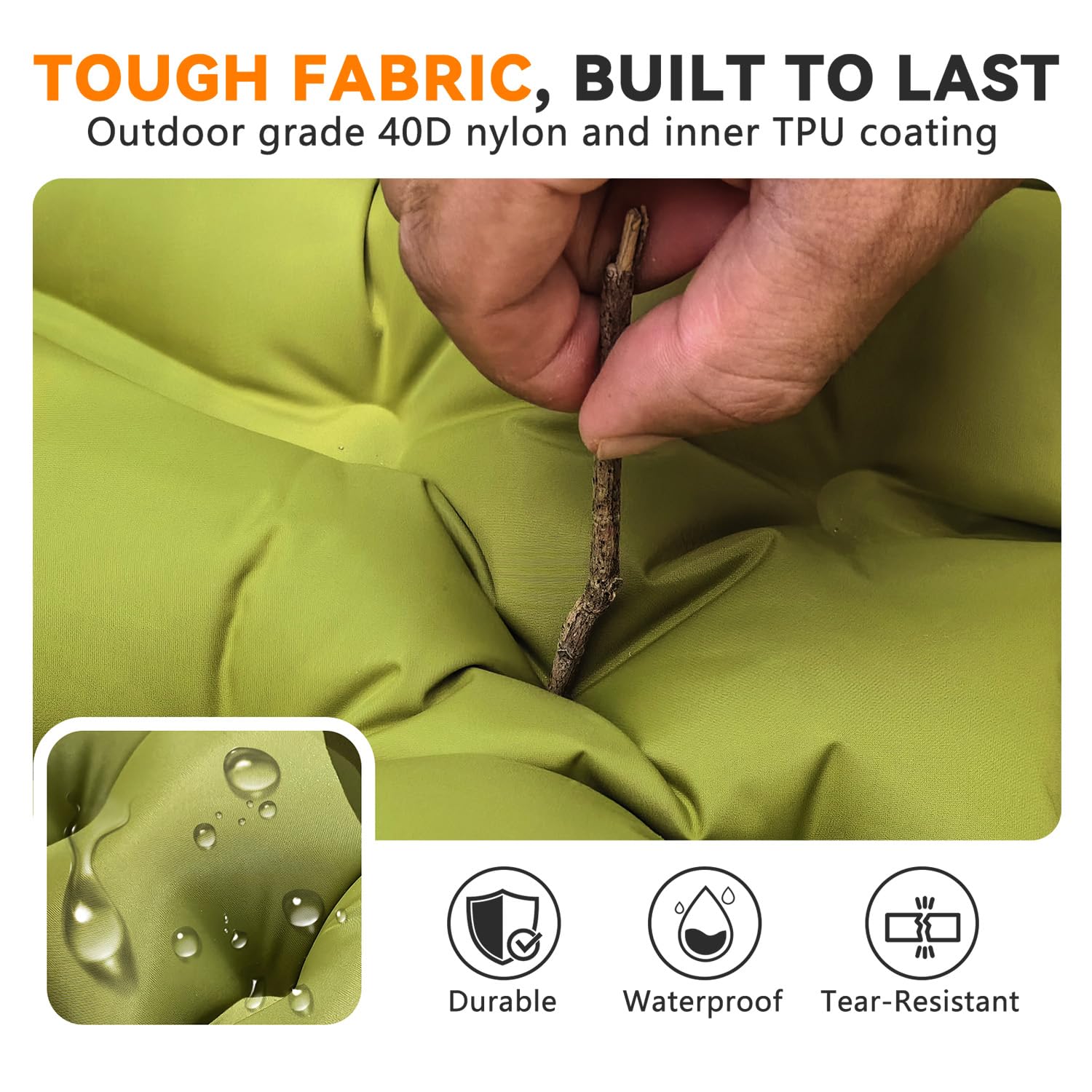 RusChic Sleeping Pad for Camping, Built-in Foot Pump with Pillow
