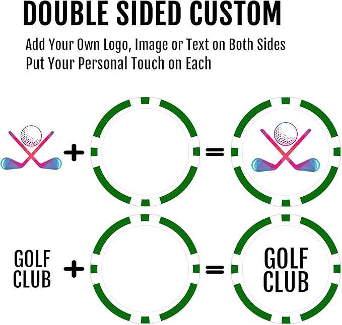 50-500 Custom Poker Chips, 11.5g Casino Size Clay Chips, Upload Your Image or Text for Personalization, for Bar Tokens, Poker Games or Event