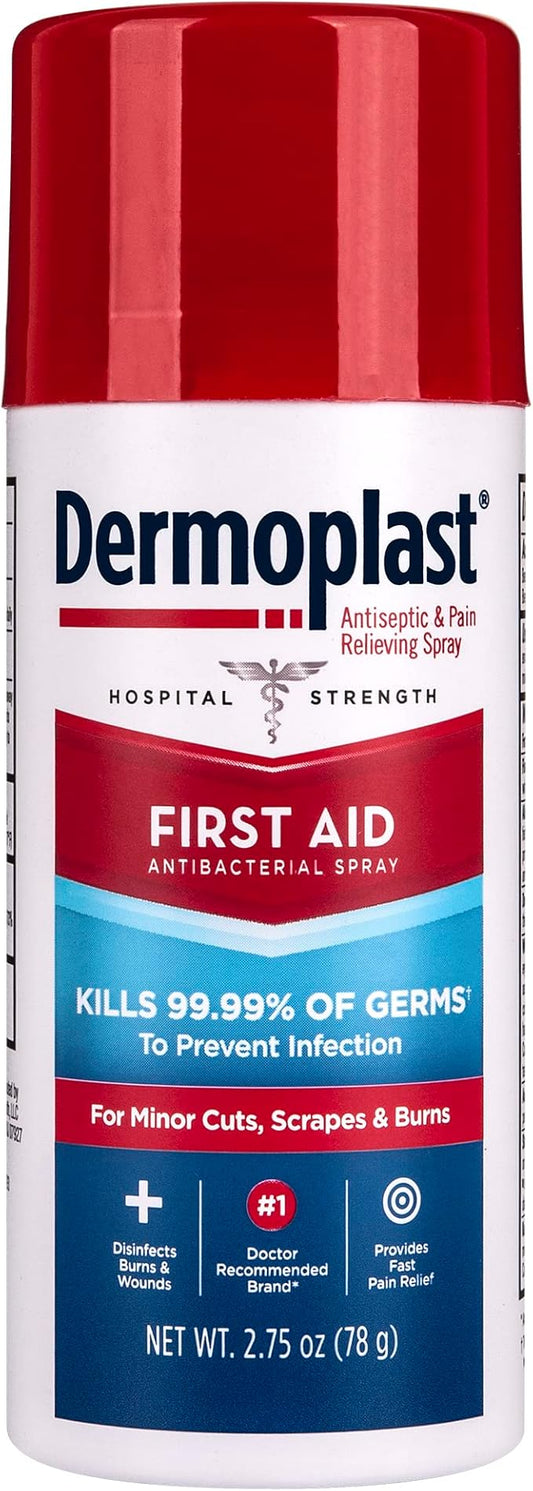Dermoplast First Aid Spray, Analgesic & Antiseptic Spray for Minor Cuts, Scrapes and Burns, 2.75 Ounce (Packaging May Vary)