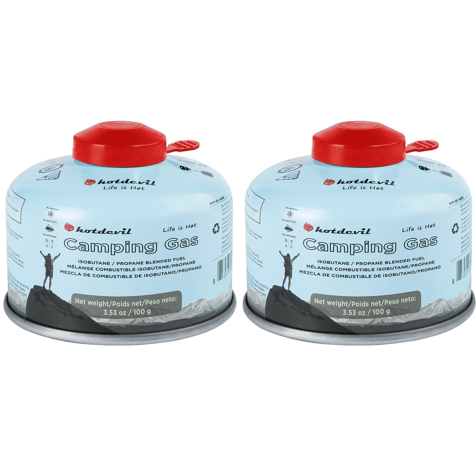 Hotdevil Camping Stove Fuel Butane Propane Blend Isobutane Fuel Canister Camping Fuel Gas Canister