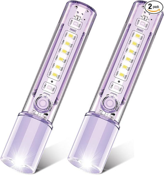 VAVOFO Purple LED EDC Flashlight - USB-C Rechargeable, Waterproof, Zoom Focus, 3 Modes, Red & Blue Emergency Strobe - Best for Outdoor, Tactical, and Survival Use