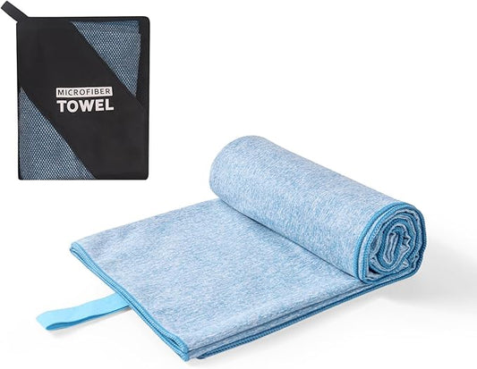 Quick Dry Microfiber Camping Towel Large for Beach Travel Body Yoga Swimming Pool Hiking(Blue, 30X60 Inch)