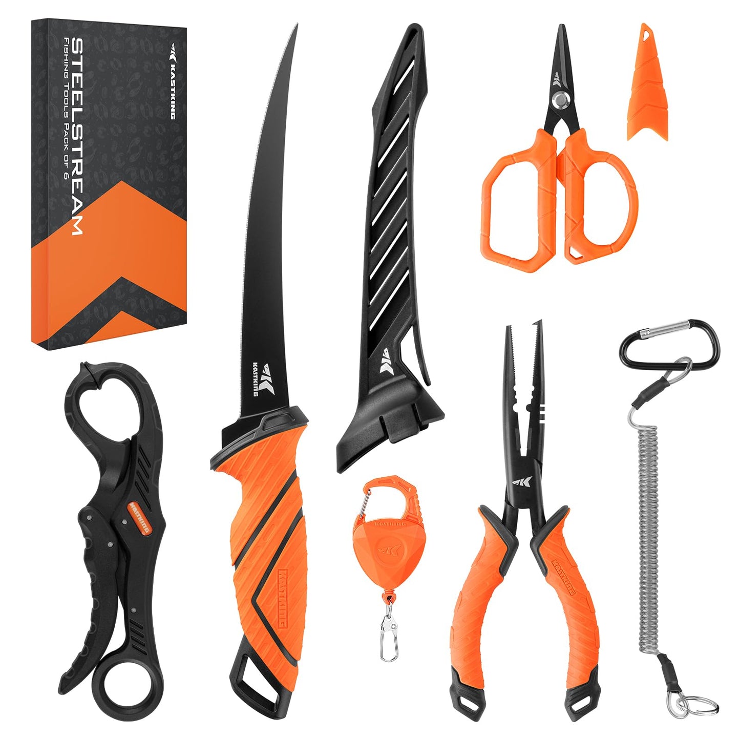 KastKing SteelStream 6pc Fishing Tool Kit, Fishing Gear