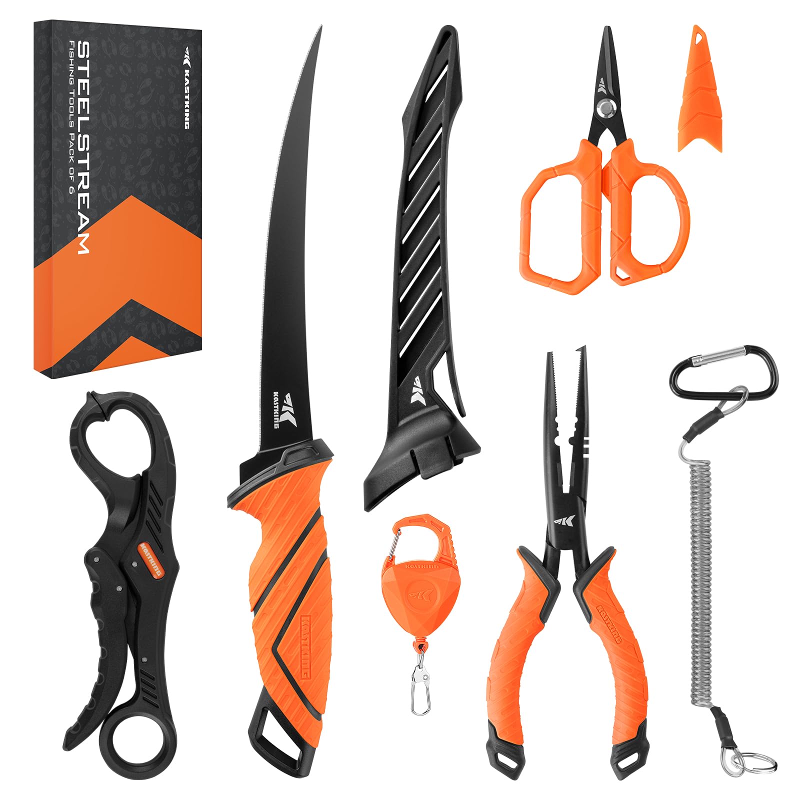 KastKing SteelStream 6pc Fishing Tool Kit, Fishing Gear