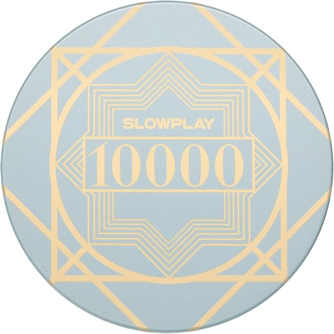 SLOWPLAY Nash Ceramic Poker Chips in Bulk, Casino Grade Ceramic 12-Gram Poker Chip for Texas Hold'em, 43mm Professional Chips Pack of 50 with Denomination of 10000
