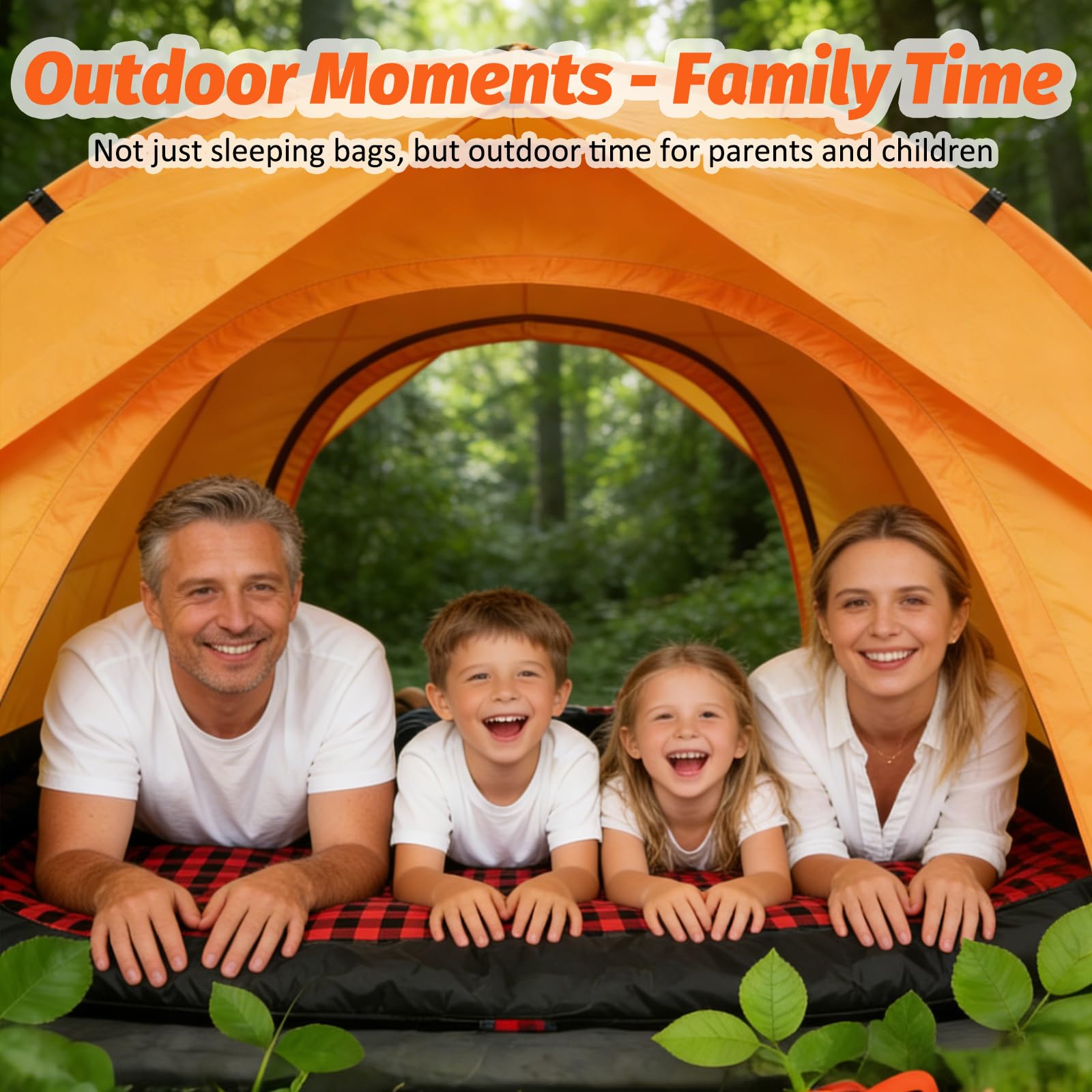 Swtmerry Flannel Double Sleeping Bag for Adults with 2 Pillows Cold Weather, Big & Tall Queen Size
