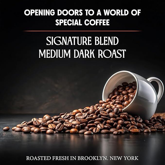 Forza Whole Bean Coffee, Medium Dark Roast Coffee Beans Bold Flavor with Dark Chocolate, Hazelnuts & Caramel, 12 Oz Specialty Bean Bag, Freshly Roasted in Brooklyn