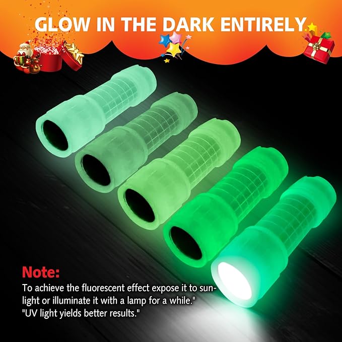 KunHe 20 Pack Glow in Dark Flashlights Mini Flashlight for Kids Bulk flashlights with Batteries Included Perfect for Teaching Kids Birthday Party Christmas Gifts Stocking Stuffers