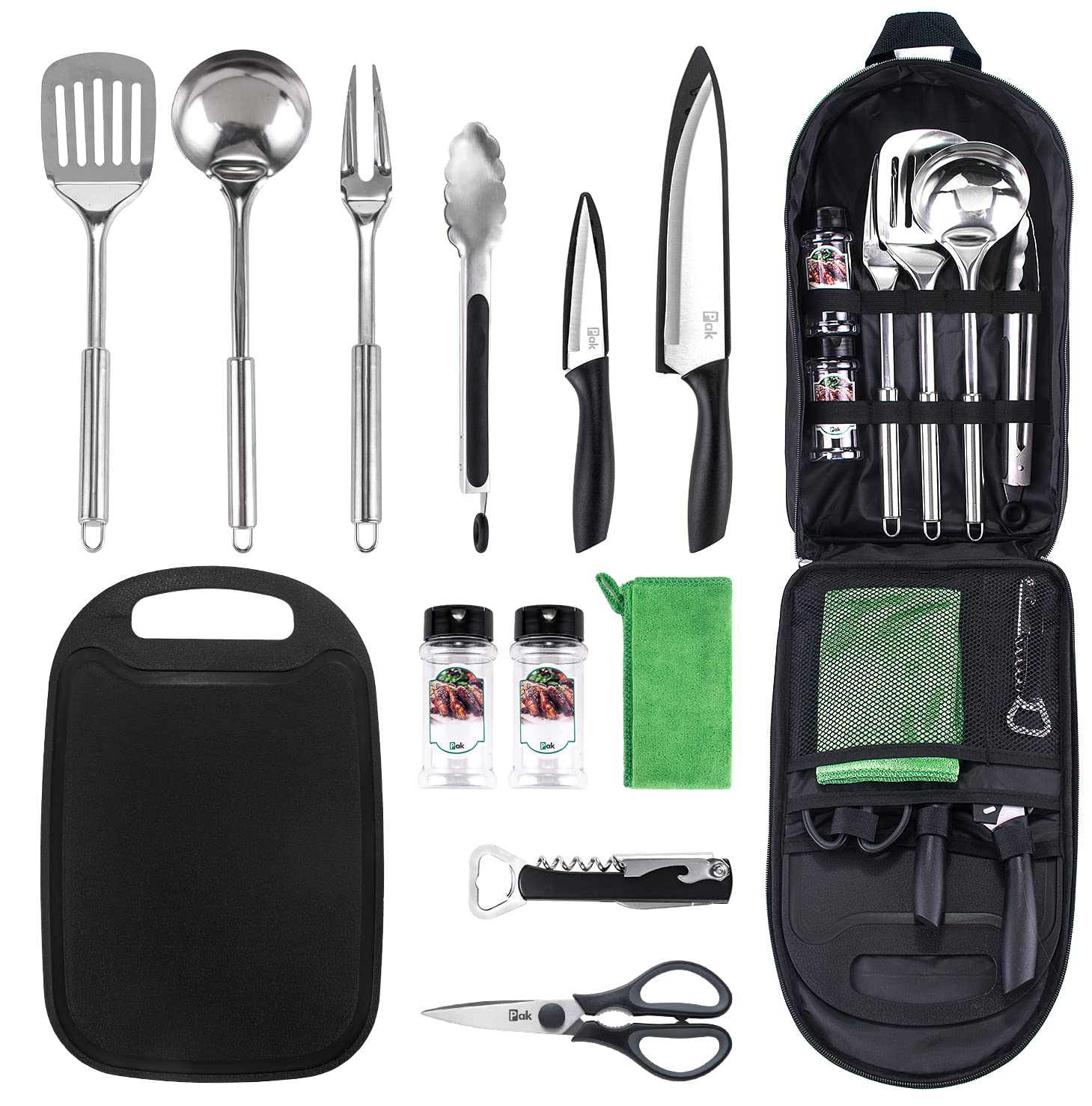 Pak Camp Cookware - Complete Kitchen Set for Camping & RV Trips, Includes Cookware, Utensils, and