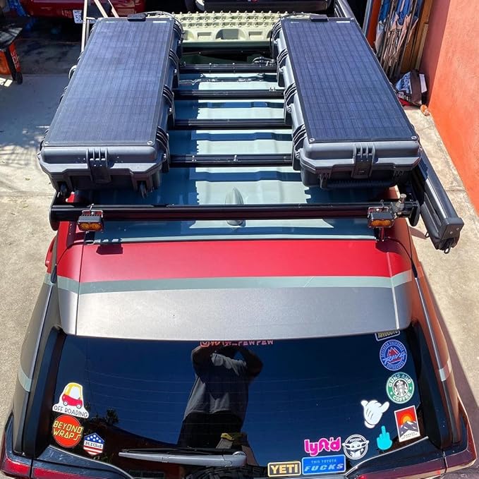 Lensunsolar 55W 12V ETFE Black Flexible Solar Panel, PERC Mono Solar Cells, Ultrathin Ultra Lightweight for Campers, RVs, Boats,Camping, Tent