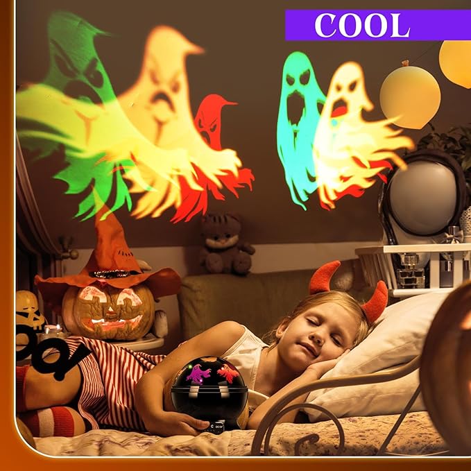 Halloween Projector Lights Indoor Scene LED Light Spooky Ghost Decorative Halloween Night Light Projector Lighting Projectors Lamp for Party Holiday Decor