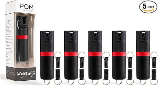 POM Pepper Spray Keychain, Quick Key Release for Instant Access, Flip Top Safety, Maximum Strength