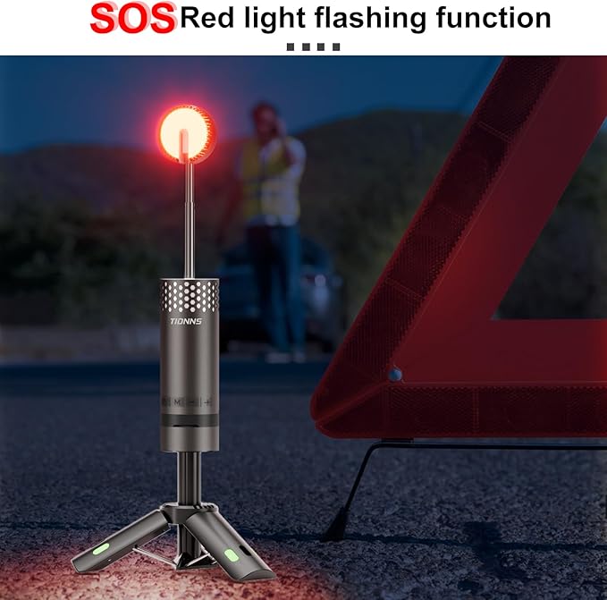Camping Lights Rechargeable, Detachable Camping Lantern with Stand, Telescopic Waterproof Camp Lamp, Magnetic Work Hanging Light, LED Tent Flashlights for Emergency (Gray- Upgraded)