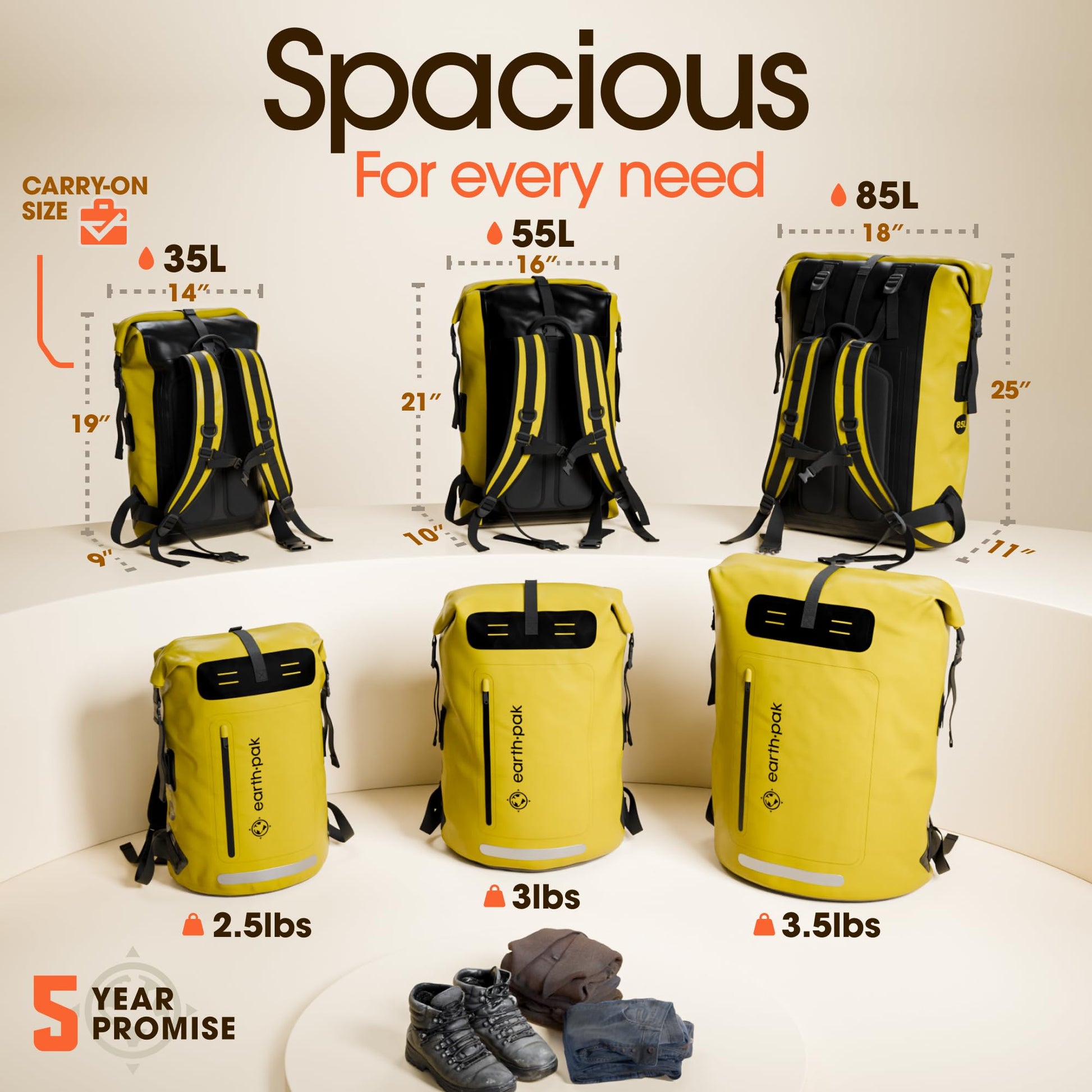 Waterproof Dry Bag Backpack 55L - Kayaking Boating Fishing Rafting Marine