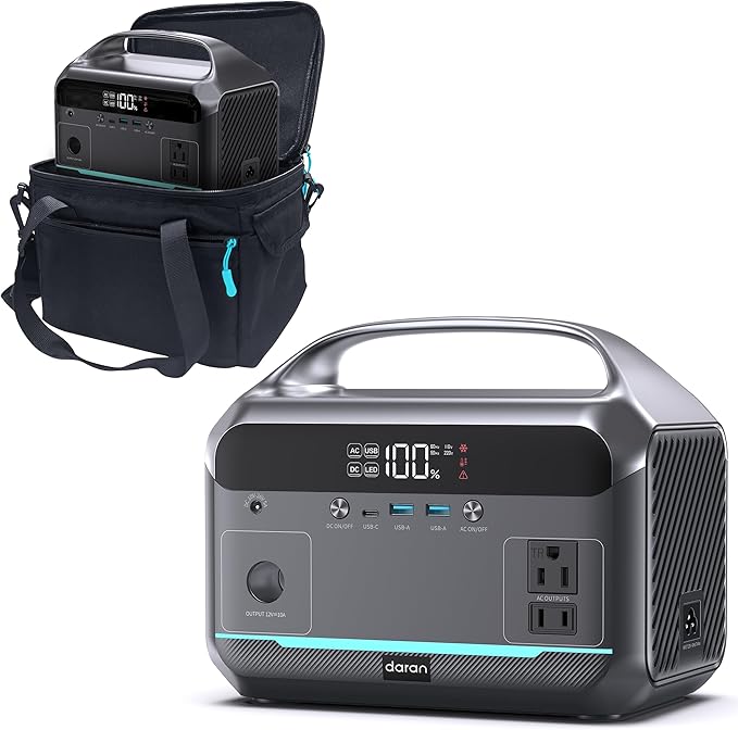 Portable Power Station, 288Wh (90,000mAh) LiFePO4 Battery, 350W (600W Peak) Power Bank with AC Outlet, 8.2LB Fast Charing Mini Solar Generator for Outdoor Camping and Emergency (Solar Optional)