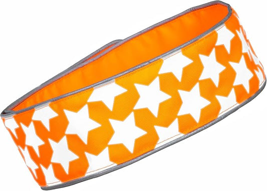 SafetyPUP XD Reflective Dog Collar ??Blaze Orange Dog Collar, Adjustable Closure for a High Visibility Customizable Collar for Goats, Dogs, Deer, and Livestock. Reflective Stars Enhance Night Safety
