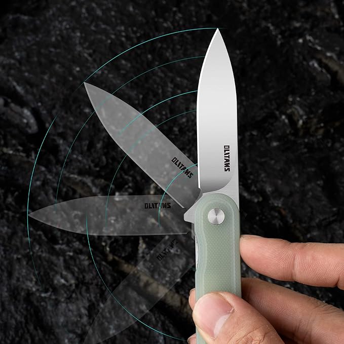 G040 Pocket Knife, 2.75'' D2 Steel Blade G10 handle, Small EDC Knife with Pocket Clip for Men Women, 2.1oz
