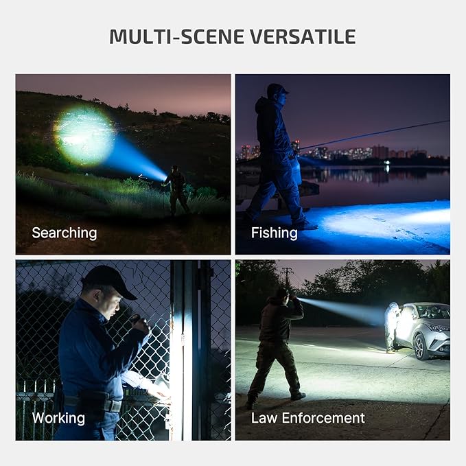 OLIGHT Marauder Mini 7,000 Lumens Bright Flashlight with 600 Meters Beam Distance, Powerful RGB Lights, Magnetic Rechargeable for Outdoors Work, Hunting, and Searching(Midnight Blue)