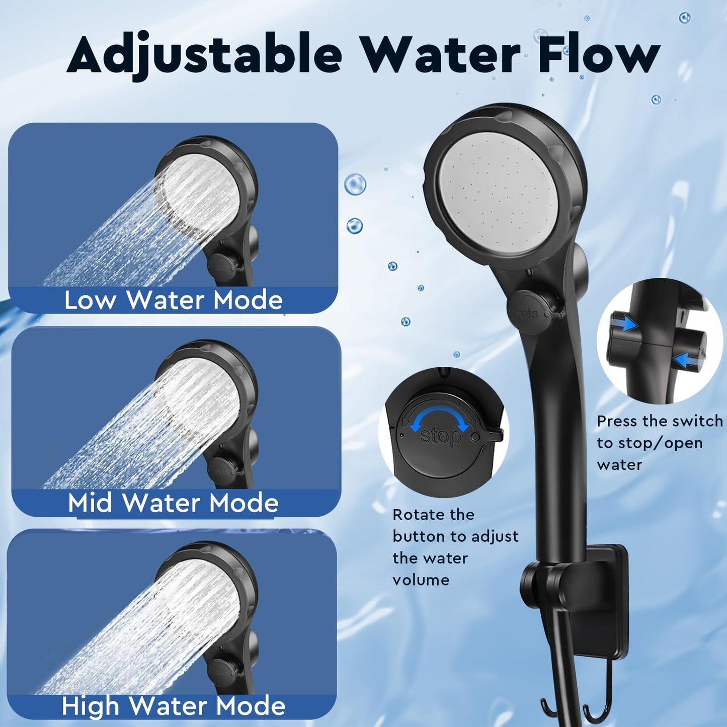 Fotgear Portable Camping Shower, 6000mAh Rechargeable Outdoor Shower Pump