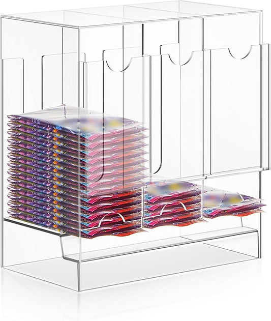 1 Pcs Acrylic Booster Pack Dispenser, Card Dispenser Storage and Organizer, for Trading Card, Booster Packs, Sports & More (3 Slots)