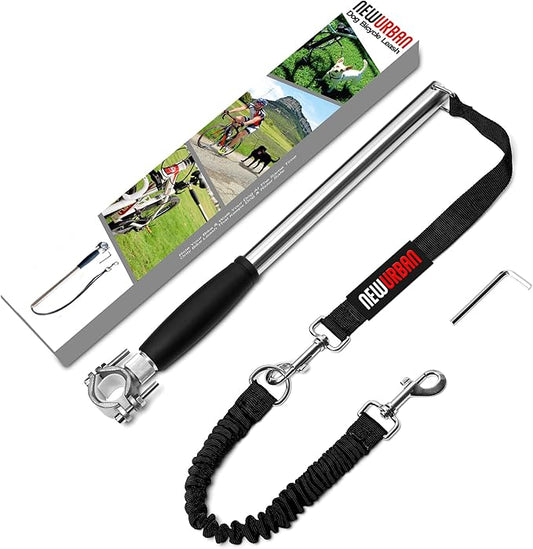 Hands Free Dog Bike Leash - Steel and Black Handle - Dog Bike Attachment - Easy Installation and Removal - Lead for Exerciser, Training, Jogging, Cycling, Bicycle-Cruises and Outdoor - Safe with Pets