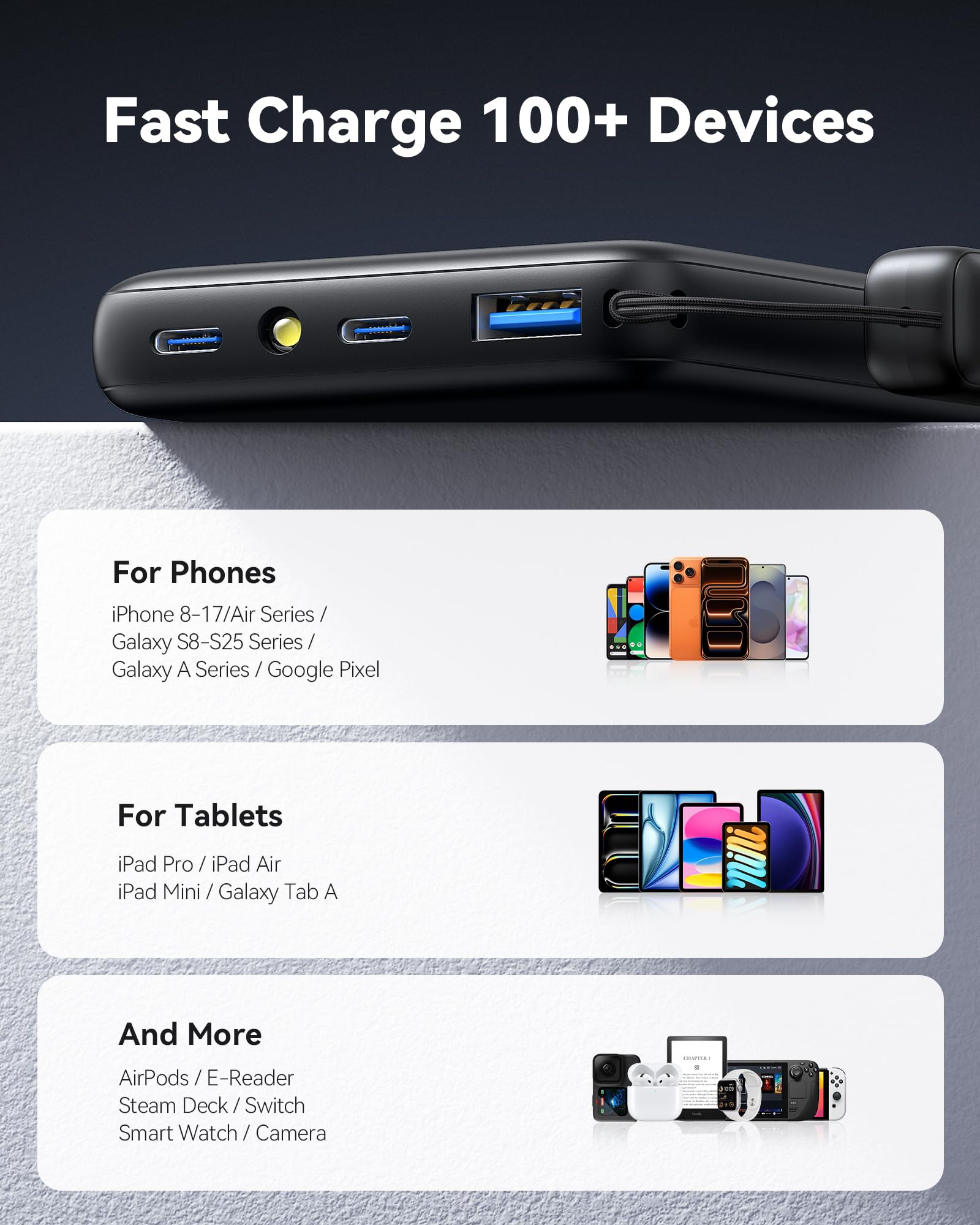 INIU 45W Fast Charging Portable Charger, Smaller 10000mAh Travel Power Bank