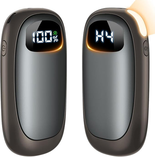 Hand Warmers Rechargeable - Electric Hand Warmers, Max 20 Hrs Warmth 4 Levels Heat Up to 131?? Dual-Side Heating Portable Reusable Pocket Heater 2 Pack for Raynauds, Hunting, Camping, Golf