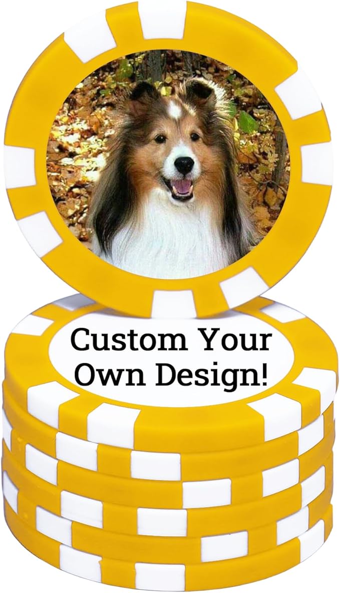 12 Grams Perfessional Customized Clay Poker Chips 30-500 PCS Personalized Casino Chips with Logo & Design 40MM Custom Casino Chips Custom Golf Ball Makers Chips(D)