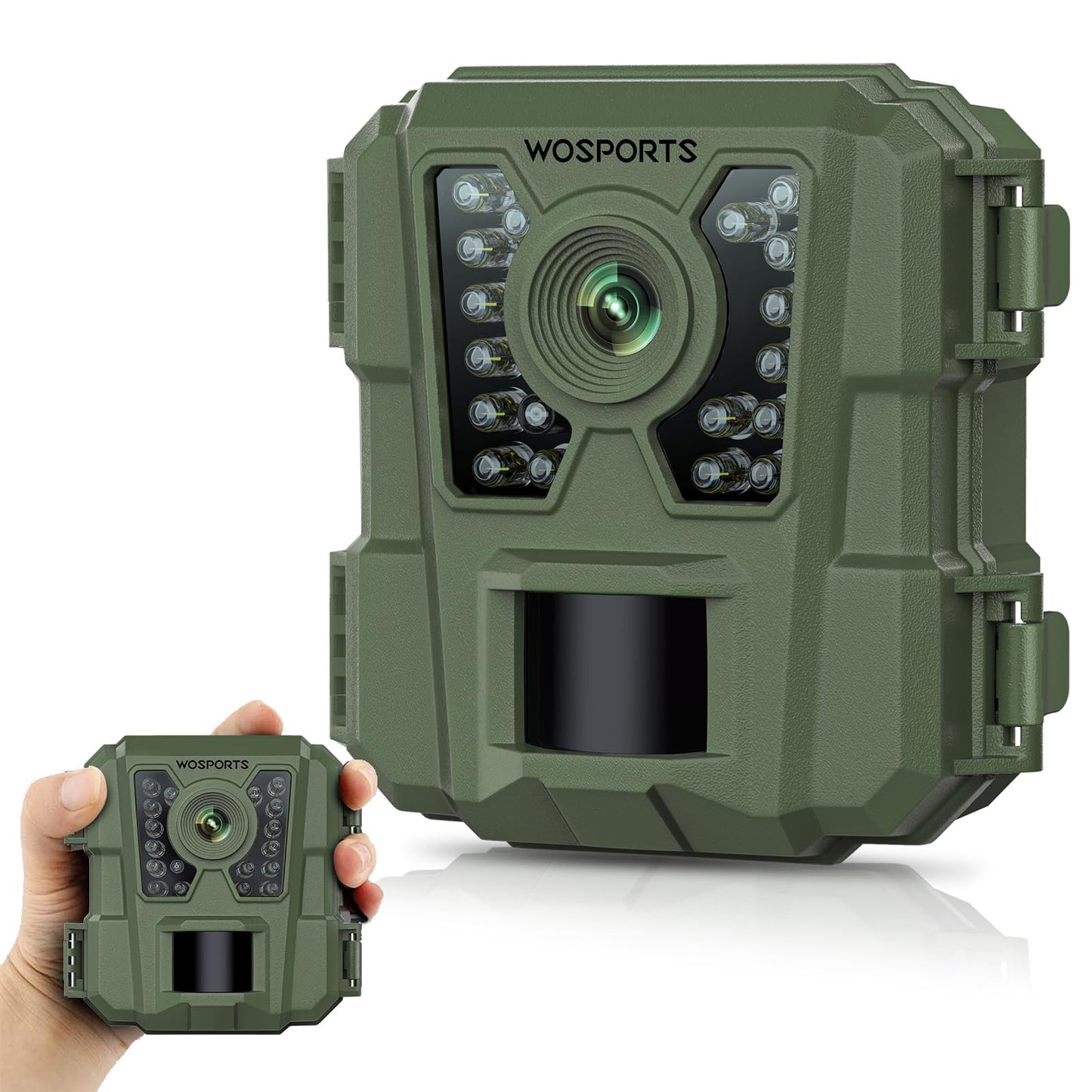 WOSPORTS Mini Trail Camera 24MP 1080P HD Game Camera with Night Vision Motion Activated
