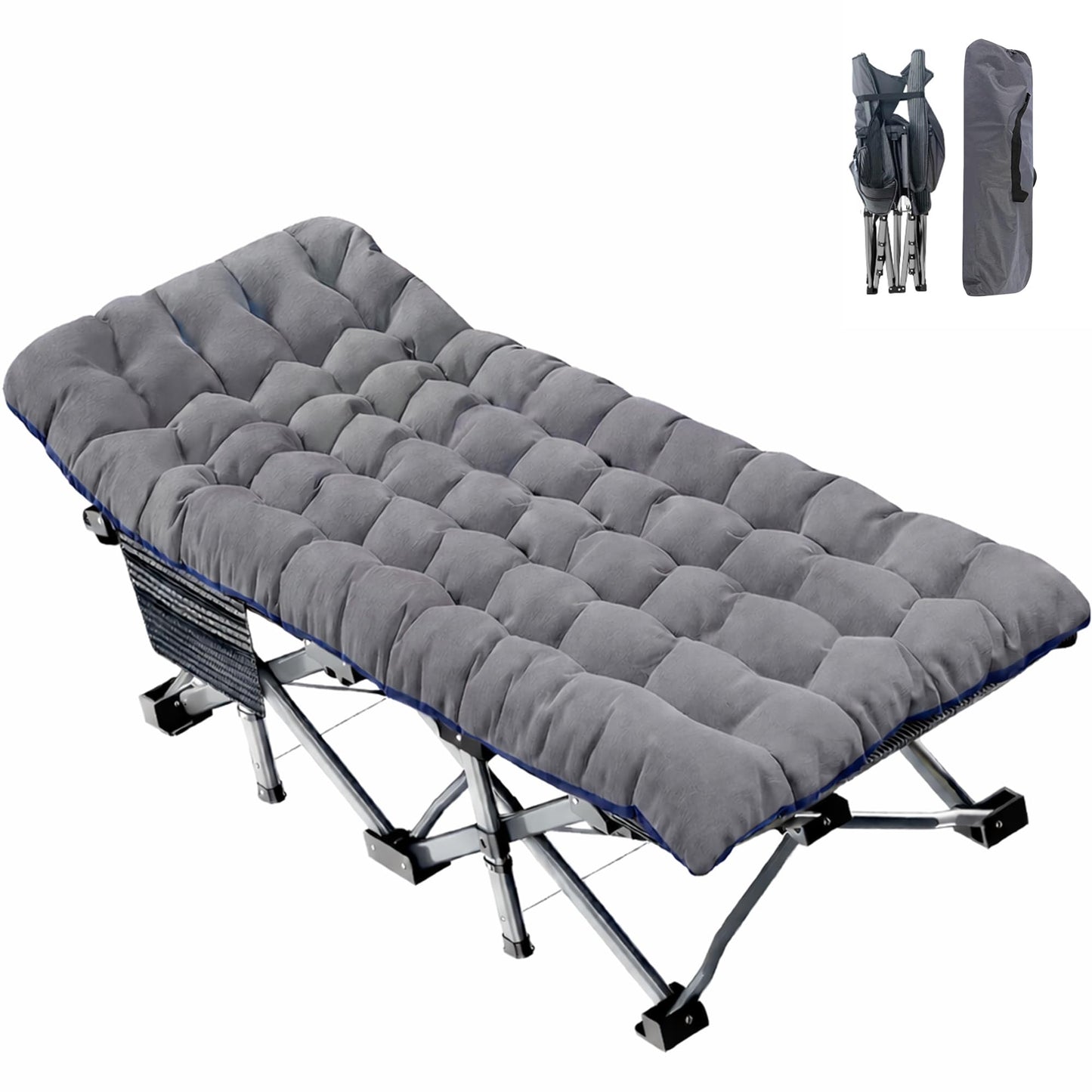 ABORON XXL Camping Cot for Adults, Oversized 78"×32" Folding Camping Bed, 900LBS Heavy Duty Outdoor