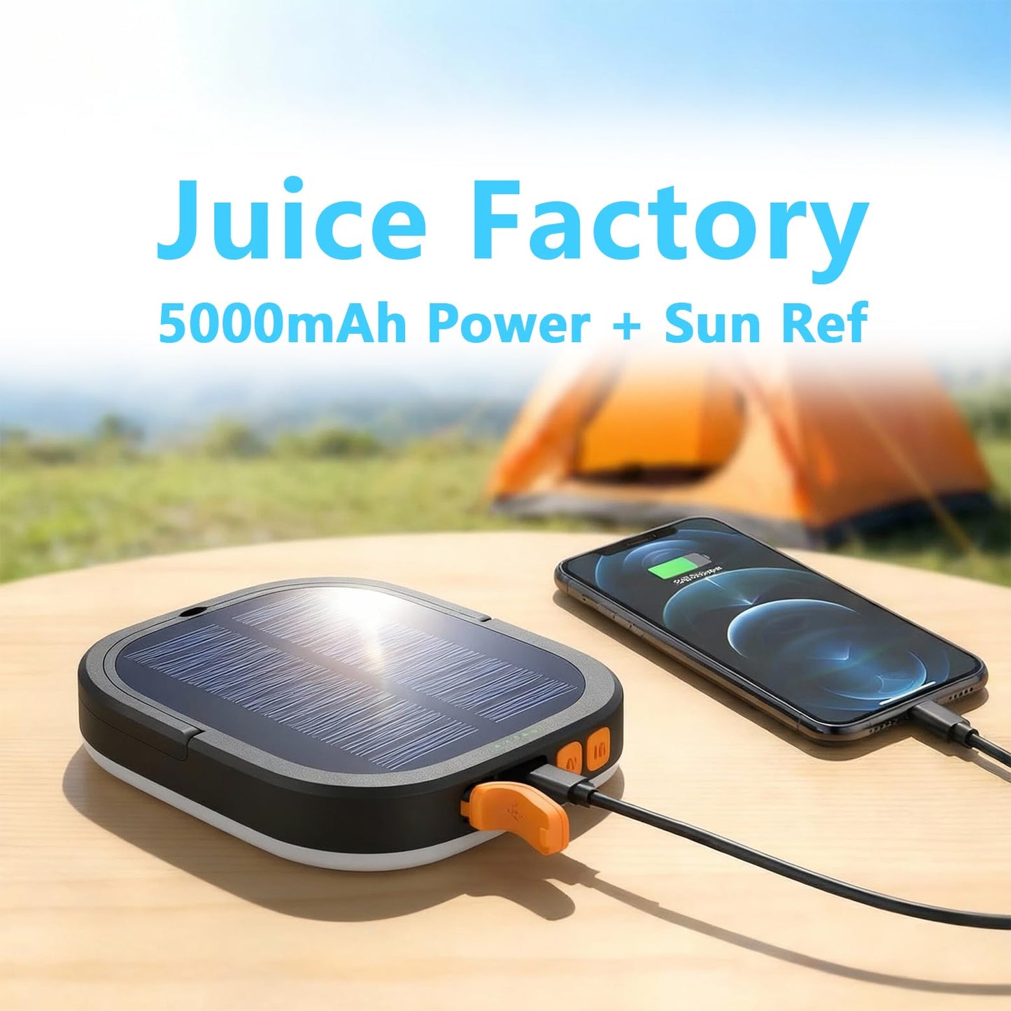 LED Camping Lantern, Solar Lanterns, 5000mAh Rechargeable Light 2000 Lumens 5 Light Modes, IP65