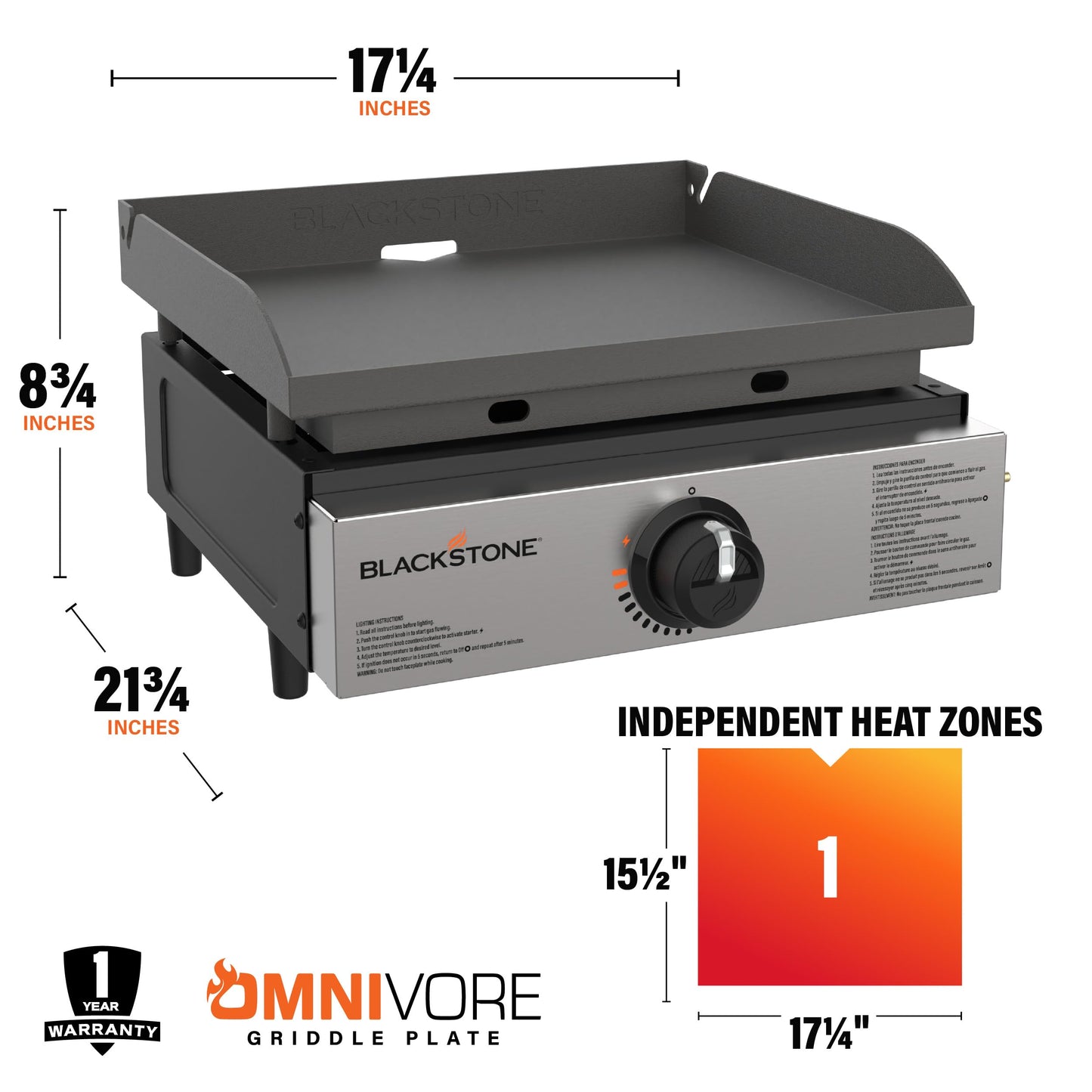 Blackstone 1971 Original 17" Omnivore Tabletop Griddle, Black