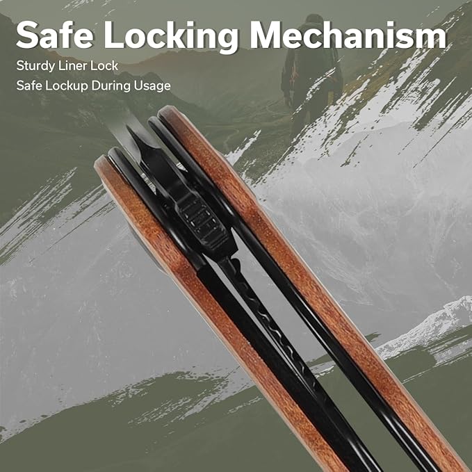 SENCUT Pocket Knife for Men, Vesperon Folding Knives for EDC, 3.35" Blade Wood Handle, Liner Lock, Liner Lock knives for Outdoor Indoor S20065-4 (Wood)