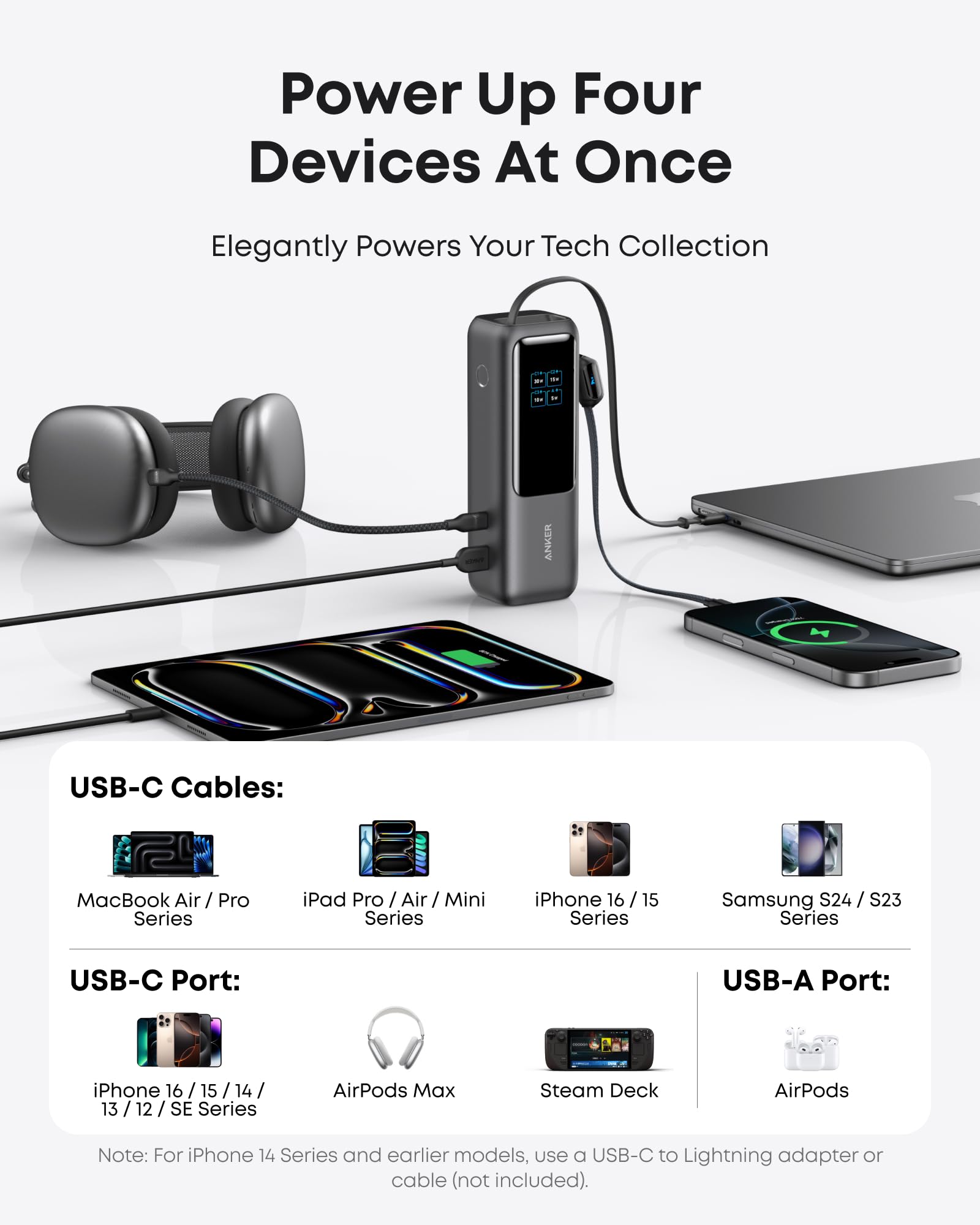 Anker Laptop Power Bank, 25,000mAh Travel Essential with 165W Total Output