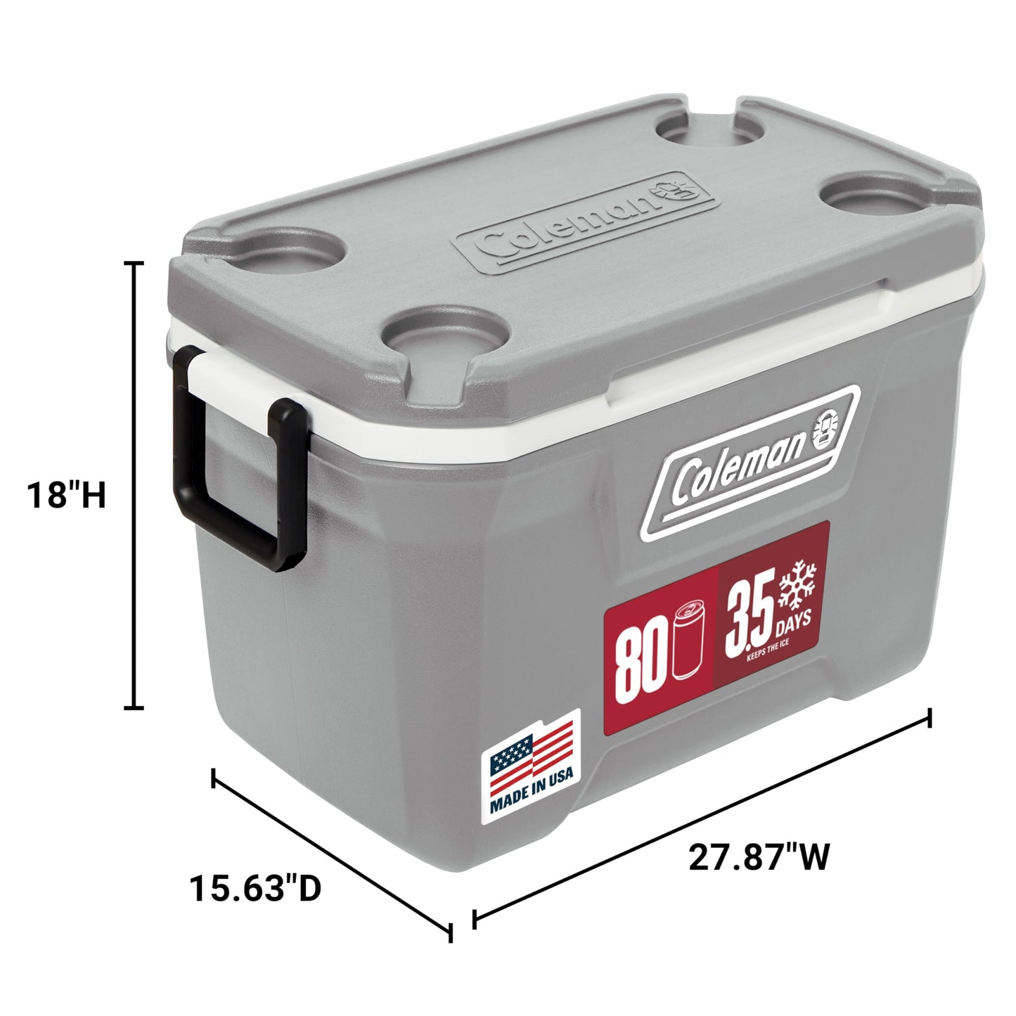 Coleman Classic Series Insulated Portable Cooler, Leak-Resistant Outdoor Hard Cooler Keeps Ice up