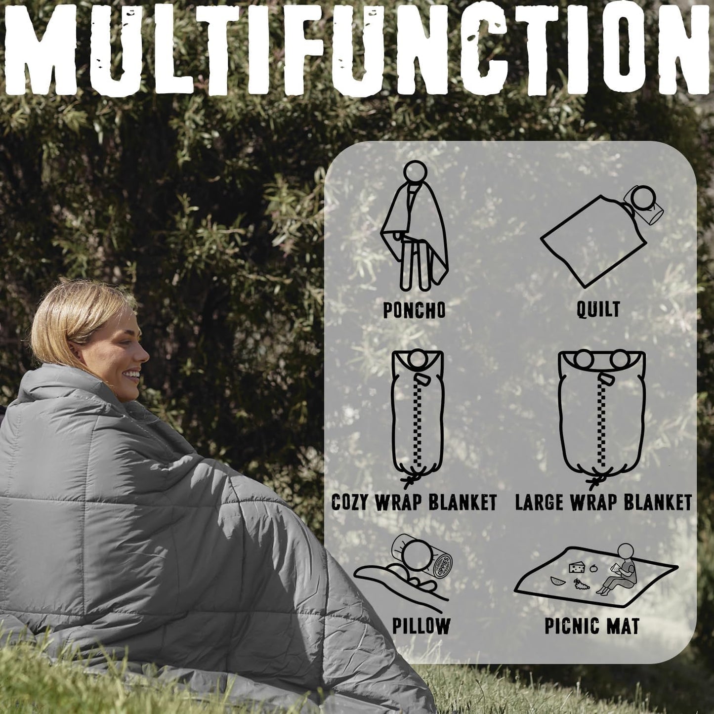 ZIPPIES 3M Thinsulate Insulation Puffy Camping Blanket for Cold Weather