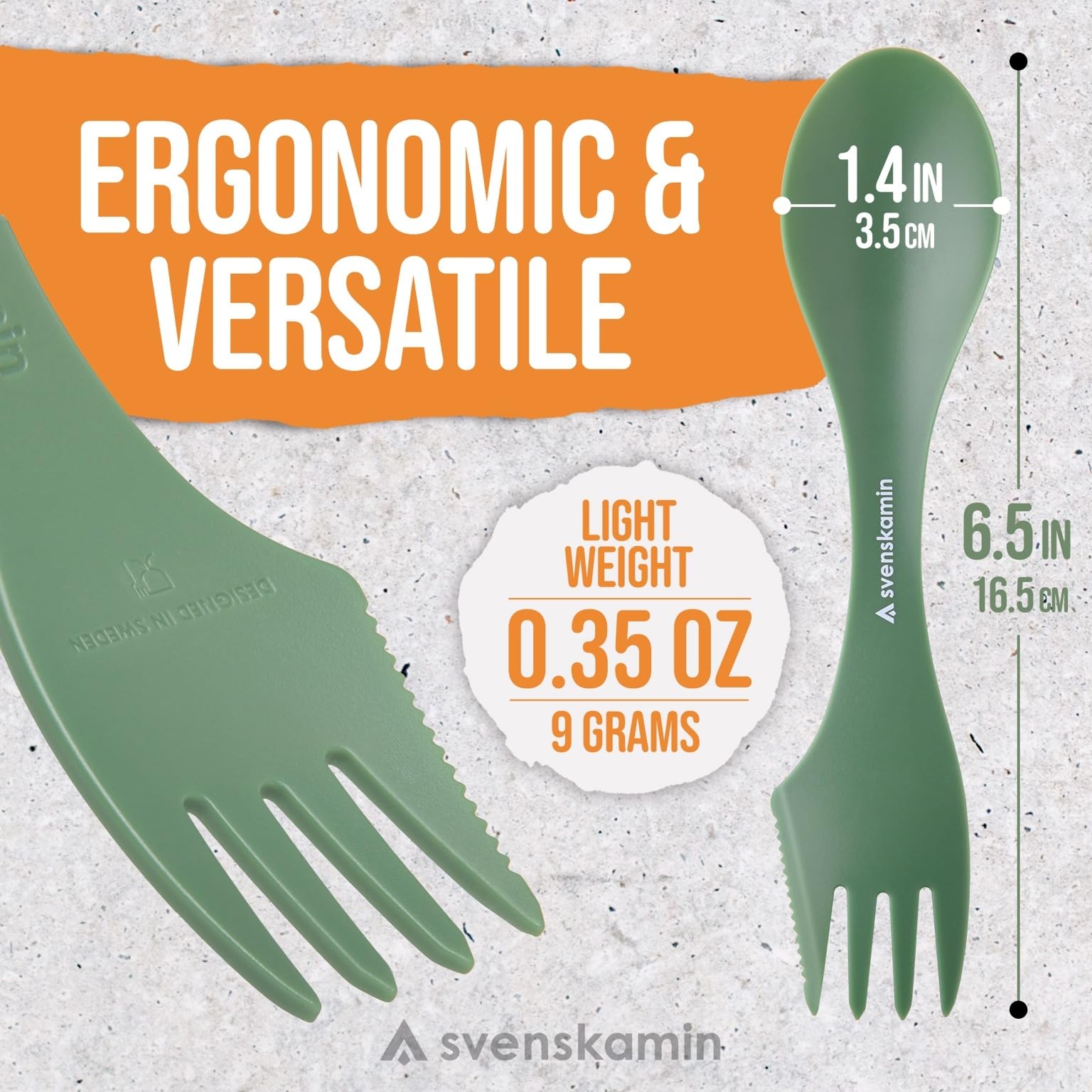 Reusable Camping Spork Set 2-Pack - 3-in-1 Travel Sporks, Lightweight Durable Utensils & Silverware
