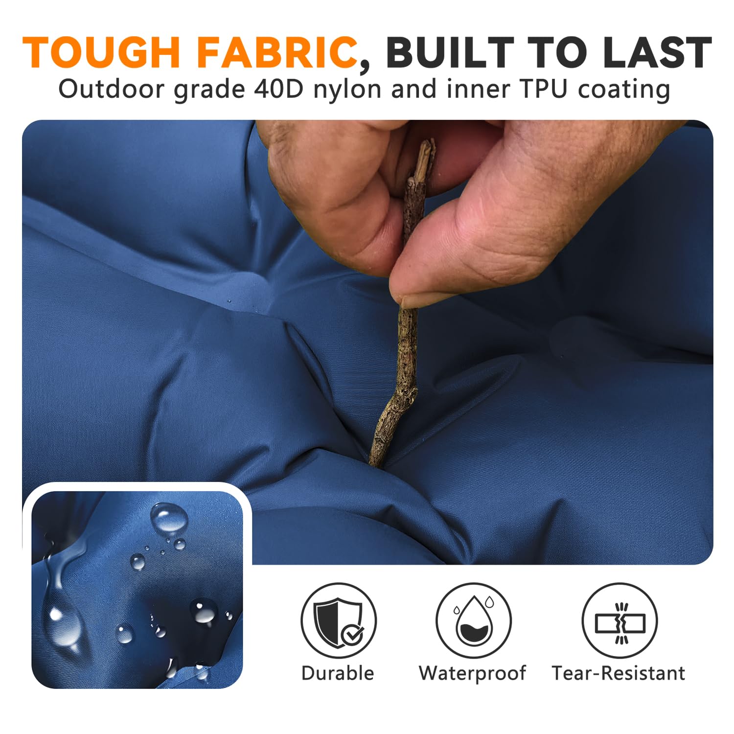 RusChic Sleeping Pad for Camping, Built-in Foot Pump with Pillow